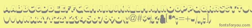 Oleadsshadowscapsssk Font – Gray Fonts on Yellow Background
