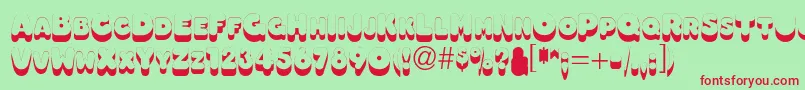 Oleadsshadowscapsssk Font – Red Fonts on Green Background