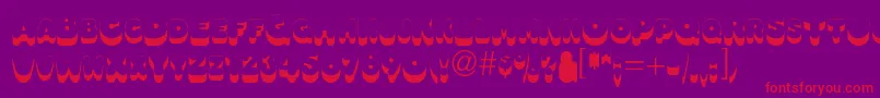 Fonte Oleadsshadowscapsssk – fontes vermelhas em um fundo violeta