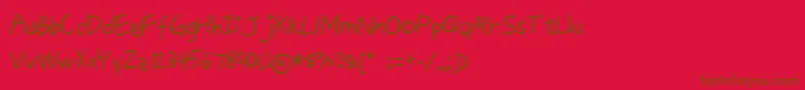 Queen1 Font – Brown Fonts on Red Background