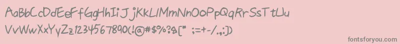 フォントQueen1 – ピンクの背景に灰色の文字