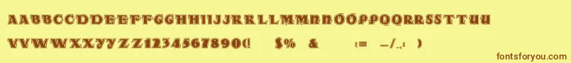 Dsradainlinec Font – Brown Fonts on Yellow Background