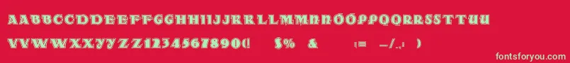 Dsradainlinec Font – Green Fonts on Red Background