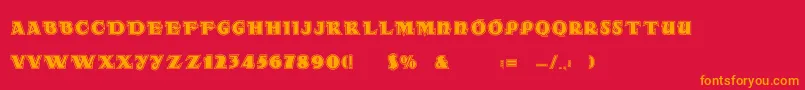 Dsradainlinec Font – Orange Fonts on Red Background