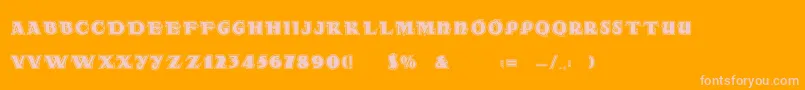 Dsradainlinec-Schriftart – Rosa Schriften auf orangefarbenem Hintergrund