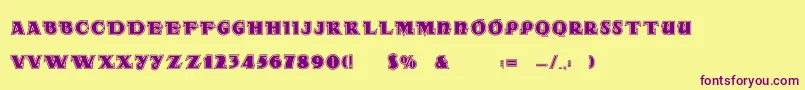 Dsradainlinec Font – Purple Fonts on Yellow Background