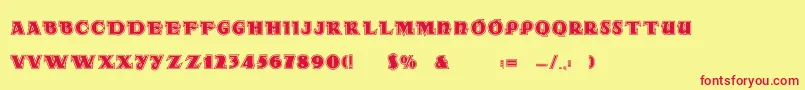 Dsradainlinec Font – Red Fonts on Yellow Background