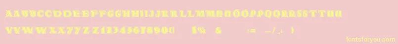 Dsradainlinec-Schriftart – Gelbe Schriften auf rosa Hintergrund