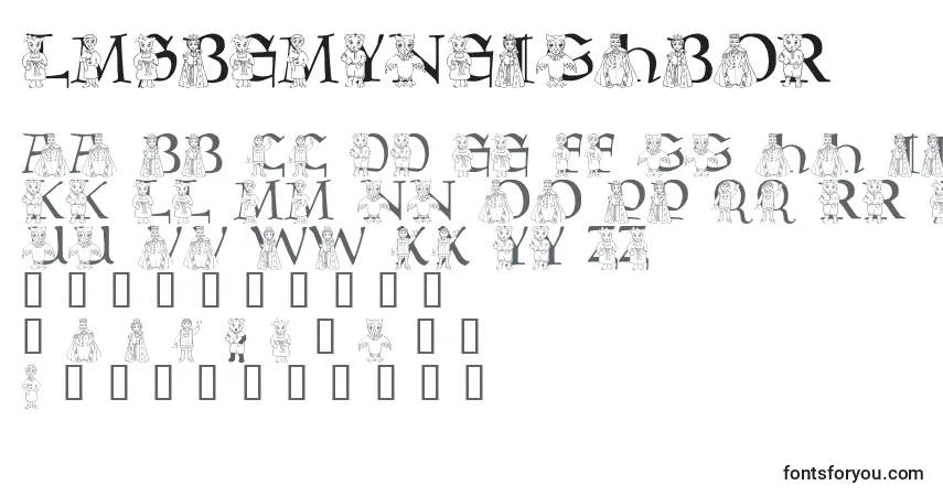 Czcionka LmsBeMyNeighbor – alfabet, cyfry, specjalne znaki