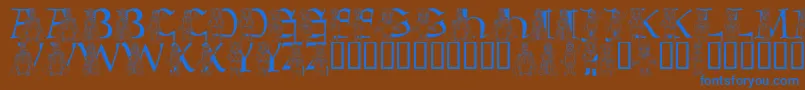 LmsBeMyNeighbor Font – Blue Fonts on Brown Background