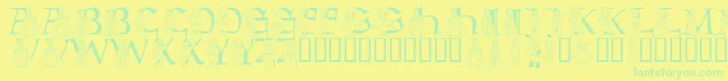 LmsBeMyNeighbor Font – Green Fonts on Yellow Background