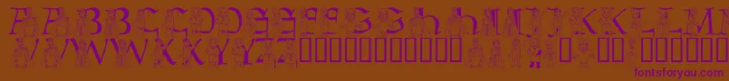 LmsBeMyNeighbor Font – Purple Fonts on Brown Background