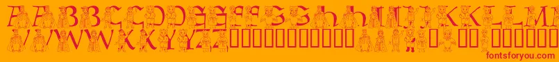 フォントLmsBeMyNeighbor – オレンジの背景に赤い文字