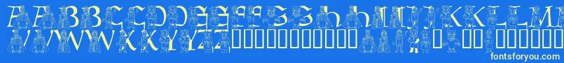 LmsBeMyNeighbor Font – Yellow Fonts on Blue Background