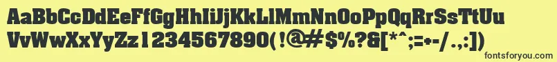 AcklinRegular Font – Black Fonts on Yellow Background