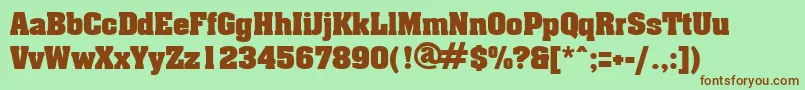 AcklinRegular Font – Brown Fonts on Green Background