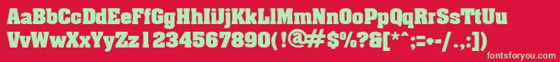 AcklinRegular Font – Green Fonts on Red Background