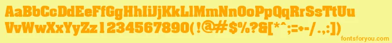 AcklinRegular Font – Orange Fonts on Yellow Background