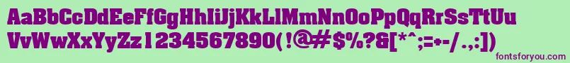 AcklinRegular Font – Purple Fonts on Green Background