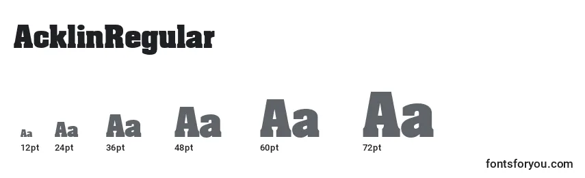 AcklinRegular Font Sizes