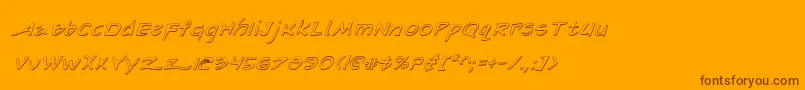 ArilonShadowItalic-Schriftart – Braune Schriften auf orangefarbenem Hintergrund