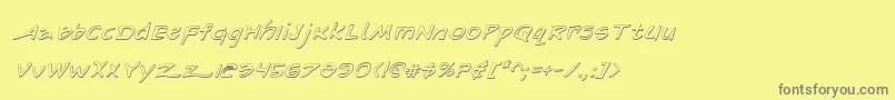 ArilonShadowItalic-Schriftart – Graue Schriften auf gelbem Hintergrund