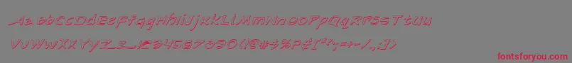 ArilonShadowItalic Font – Red Fonts on Gray Background
