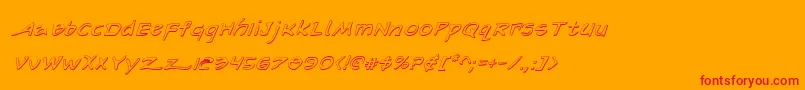 ArilonShadowItalic-Schriftart – Rote Schriften auf orangefarbenem Hintergrund