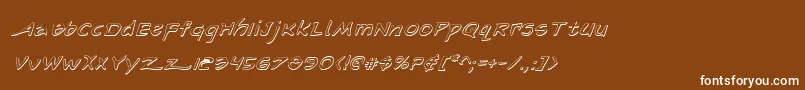 Czcionka ArilonShadowItalic – białe czcionki na brązowym tle
