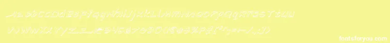 Czcionka ArilonShadowItalic – białe czcionki na żółtym tle