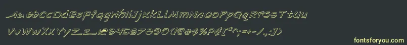 フォントArilonShadowItalic – 黒い背景に黄色の文字