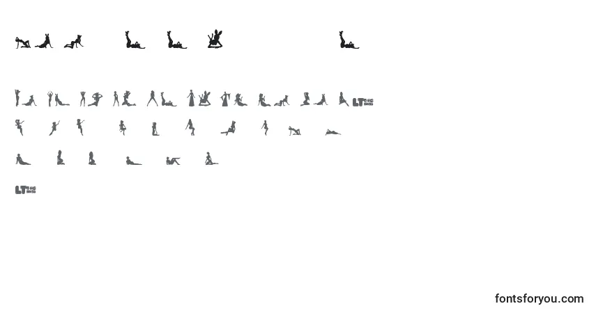 Schriftart Silhouettesfromposerlt – Alphabet, Zahlen, spezielle Symbole