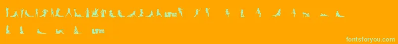 Silhouettesfromposerlt Font – Green Fonts on Orange Background