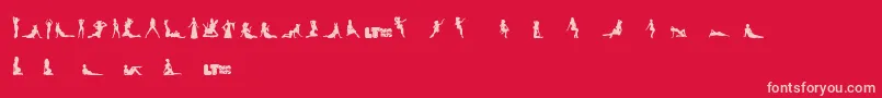 Silhouettesfromposerlt Font – Pink Fonts on Red Background