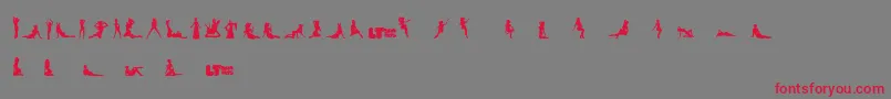 Silhouettesfromposerlt Font – Red Fonts on Gray Background