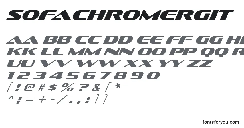 Шрифт SofachromeRgIt – алфавит, цифры, специальные символы