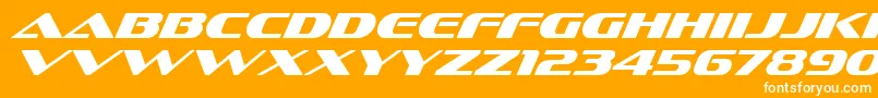Czcionka SofachromeRgIt – białe czcionki na pomarańczowym tle