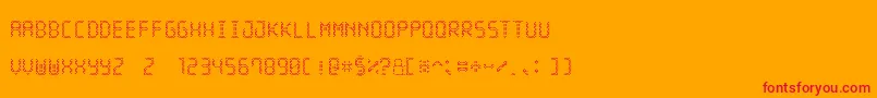 LedStadion7 Font – Red Fonts on Orange Background