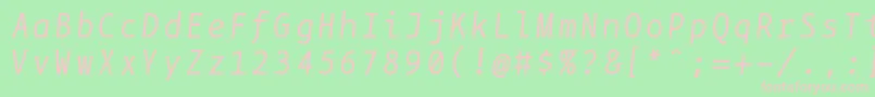 Fonte Bpmonoitalics – fontes rosa em um fundo verde