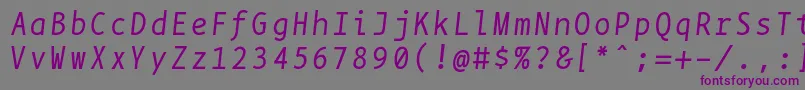 Шрифт Bpmonoitalics – фиолетовые шрифты на сером фоне