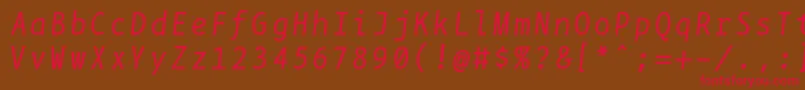 Bpmonoitalics Font – Red Fonts on Brown Background
