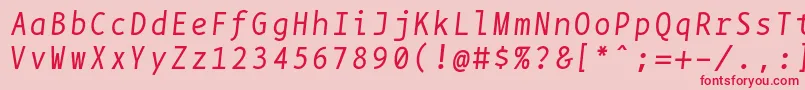 Bpmonoitalics Font – Red Fonts on Pink Background