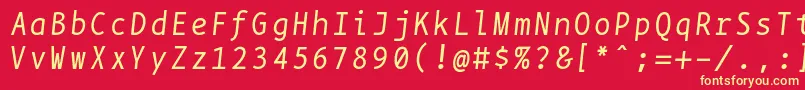 Bpmonoitalics Font – Yellow Fonts on Red Background