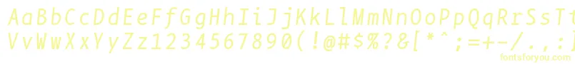 Bpmonoitalics-Schriftart – Gelbe Schriften