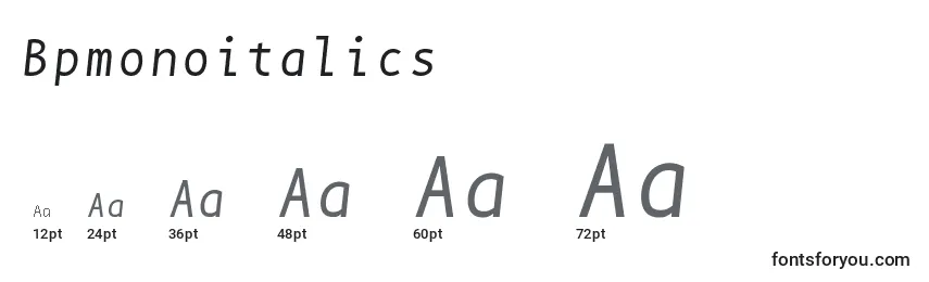 Bpmonoitalics Font Sizes