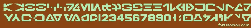 Galbasic-fontti – vihreät fontit ruskealla taustalla