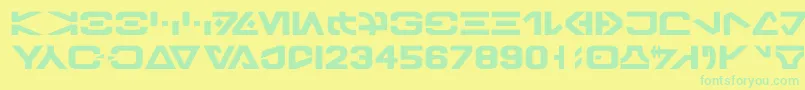 Galbasic Font – Green Fonts on Yellow Background