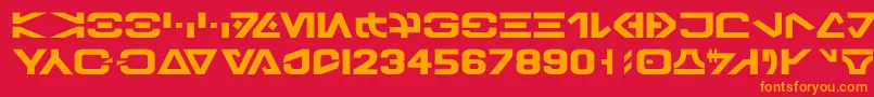 Police Galbasic – polices orange sur fond rouge