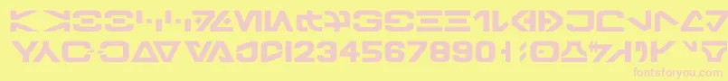Galbasic-fontti – vaaleanpunaiset fontit keltaisella taustalla