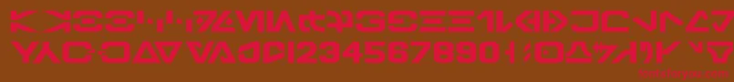 フォントGalbasic – 赤い文字が茶色の背景にあります。
